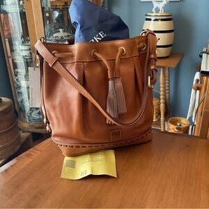 Dooney & Bourke Florentine Natural Drawstring with Whipstitch